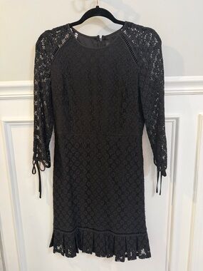 Nine West Black Lace Long-Sleeve Sheath Dress